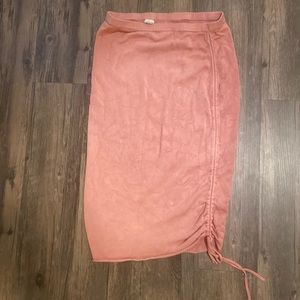 Coral Urban Outfitters midi skirt
